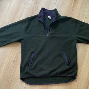 Old navy green fleece quarter zip pull over